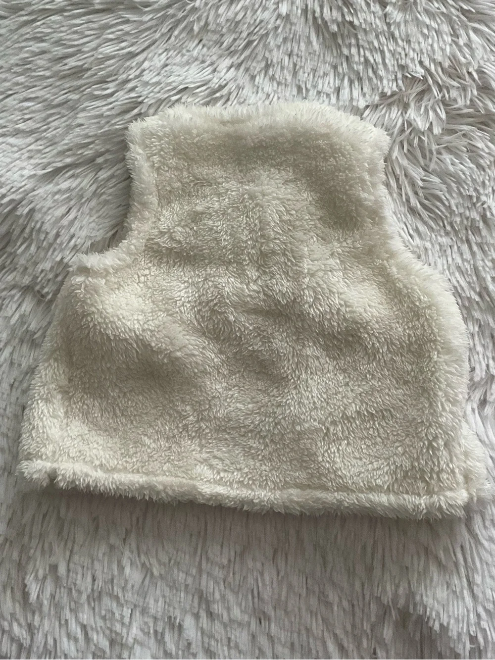 Carter's Cream Plush Vest with Gray Bow